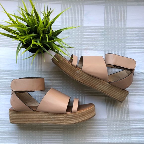 Anthro Coconuts Matisse Beige Platform Sandals 10 - Picture 3 of 8